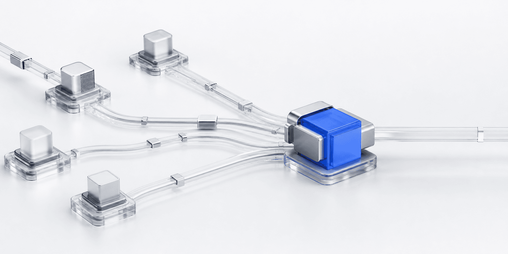 LLMRouter 将请求路由到多个大模型通道的抽象示意图
